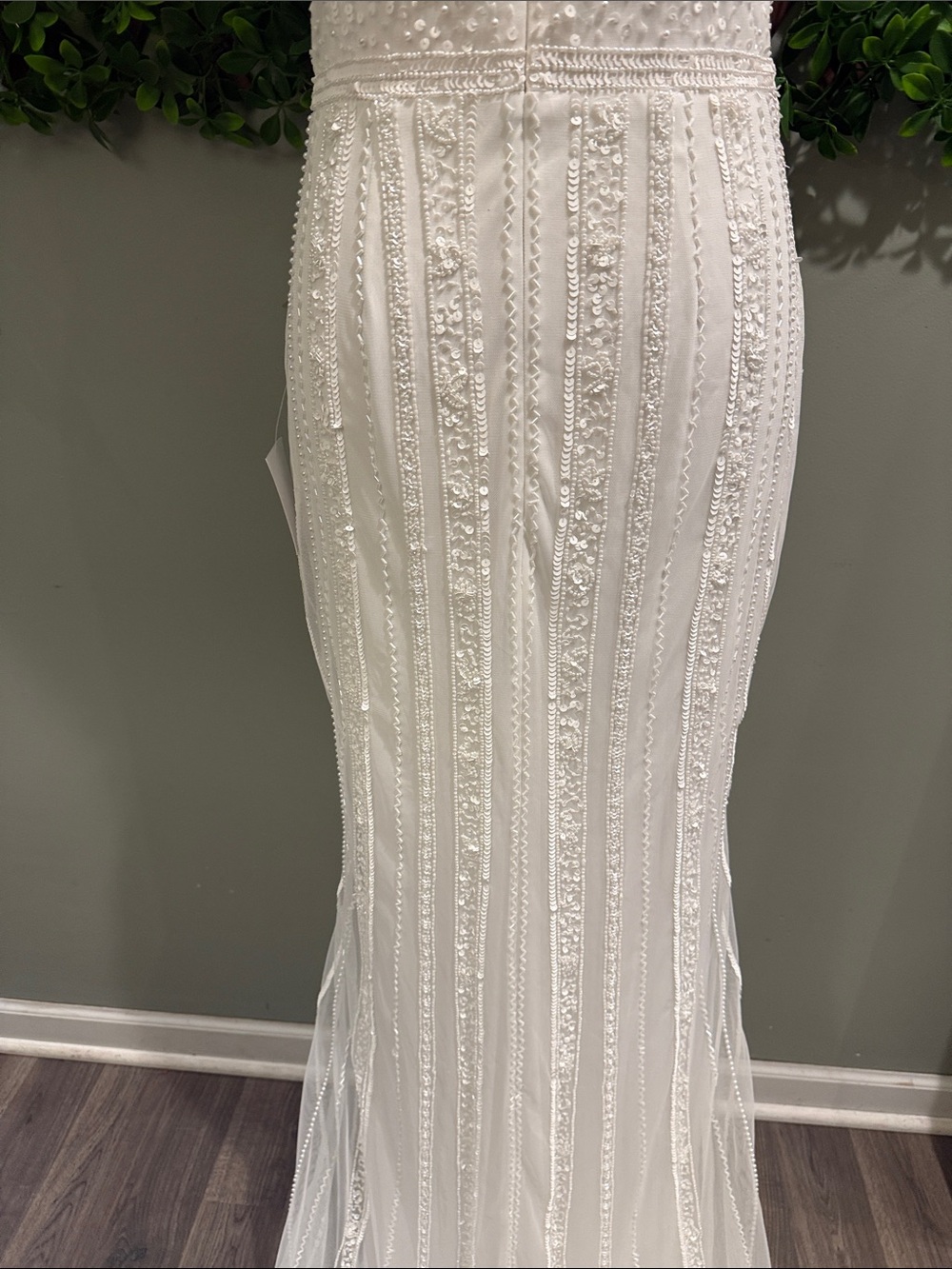 NWT- Stunning Vow White Beaded Sequin Maxi Dress - Picture 12 of 16